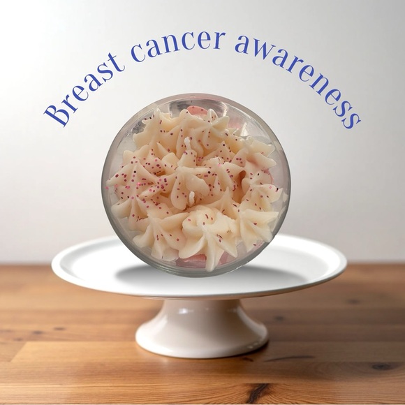 Breast Cancer Awareness 24 oz Candle vanilla cake pop NIB - Picture 3 of 3